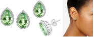 EFFY Collection EFFY&reg; Green Amethyst (5-7/8 ct. t.w.) & Diamond (1/3 ct. t.w.) Stud Earrings in 14k White Gold